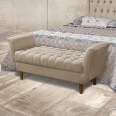 Divan Barcelona 1,30 Linho Bege Claro Grupo 1- 1/24 - Atraente Móveis - Cor: Bege