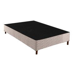 Cama Box Base Universal Casal Sommier Rústico Bordado White (138x188x30) - Paropas