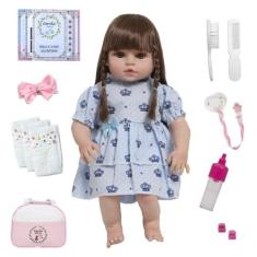 Boneca Tipo Reborn Valentina  Articulada Pode Dar Banho - Cegonha Rebo