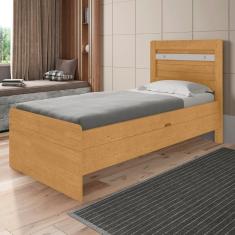 Cama Com Baú De Solteiro Com Colchão  Cuiabá Naturalle Off White