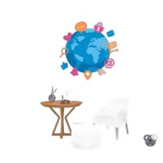 Adesivo De Parede Internet Globo Web - Colakoala Adesivos