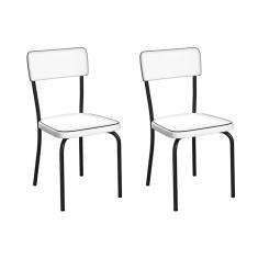 Conjunto com 2 Cadeiras Mackay Branco e Preto