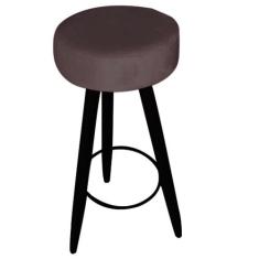 Kit 10 Banqueta Alta Flora Pés Palito em Madeira Preto  Bar Bistrô Coz