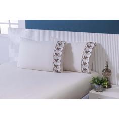 Jogo Lençol Casal Viúva (1,88mx1,28mx30cm) 3 Peças 180 Fios 100% Algod