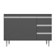 Balcão Gabinete Para Pia 100cm 2 Portas Andréia Cinza - Ajl Móveis