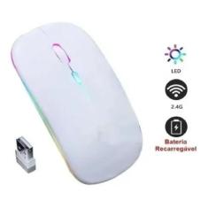 Mouse Optico S/ Fio Recarregável Led Rgb 2.4ghz Wirelles Usb - Weibo, 