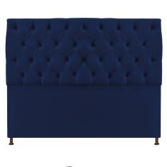 Cabeceira Sofia 195 Cm King Size Suede Azul Marinho