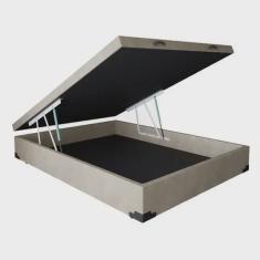 Cama Box Baú casal suede bege 138X188