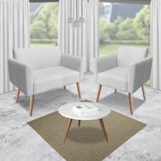 Namoradeira Marisa Suede Natural Cinza