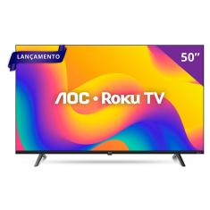 Smart TV AOC 50 Polegadas, DLED, 4K, Roku TV - 50U7045/78G - Preto
