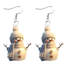 Brincos de boneco de neve de Natal, brincos de acrílico, lindos bonecos de neve, enfeites de boneco de neve, joias de Natal, acessórios para presentes, Large, Acrílico, Sem pedra preciosa