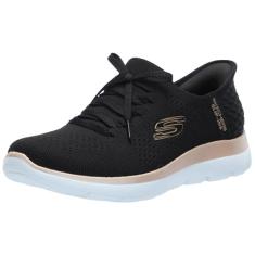 Skechers Tênis feminino Hands Free Slip-ins Summits, Ouro rosa preto = bkrg, 35