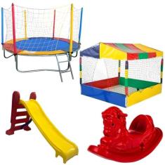 Cama Elástica Pula Pula Trampolim 2,30m Piscina de Bolinhas Quadrada 1