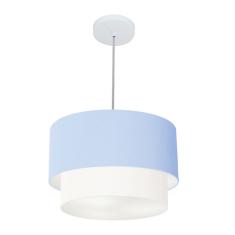 Lustres Pendentes Duplo Cilíndrico Vivare Md-4350 Cúpula em Tecido 45x40cm - Bivolt