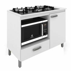 Balcão para Cooktop e Nicho para Forno Roma Móveis Sul, 1 Porta, 1 Gav