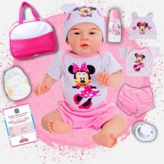 Bebe Reborn Boneca Realista Menina Em Silicone Com Bolsa Maternidade -