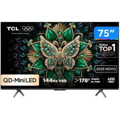 Smart TV TCL 75 Polegadas QLED Mini LED 4K C6K WiFi Bluetooth Google T