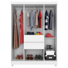 Guarda Roupa Infantil Ecom 2 Branco Rosa Flex - Demóbile