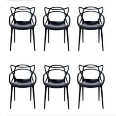 Kit 6 Cadeiras Allegra Preto - UNIVERSAL MIX