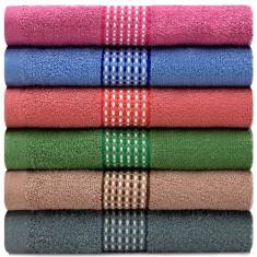 Jogo de Toalhas de Banho 6 Peças Algodão Felpuda Samba Camesa - Emcompre