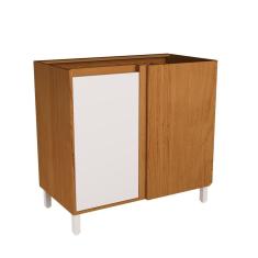 Balcão 92,5cm 1 Porta Canto Cozinha Milão Branco ártico - Freijó Rocks