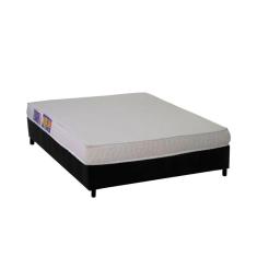 Conjunto Box Casal: Colchão Espuma Ortobom D23 Light Saúde + Base Crc Suede Black (138x188)