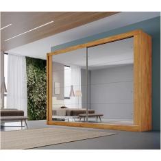 Guarda Roupa Casal Creta-peroba 2 Portas de Correr 4 Gavetas MDF Peroba Móveis Europa