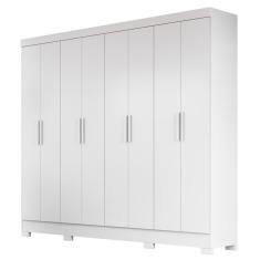 Guarda Roupa Casal 8 Portas 4 Gavetas 236cm ágata M07 Branco - Mpozenato