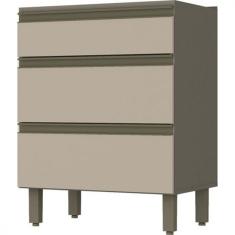 Balcão Henn Connect 3 Gavetas 60 Cm3-35 Duna/Cristal