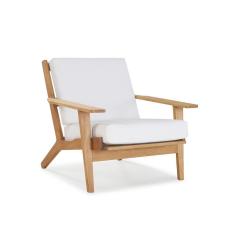 Poltrona Estofada Lotus 1 Lugar 93cm em Madeira Eucalipto Jatobá