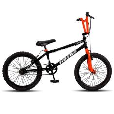 Bicicleta Infantil Aro 20 Bmx Freio V-Brake Aro Aereo Preto e Laranja Gottbike