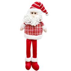 Enfeite de Natal Natalino Papai Noel Sentado Perna Mole 40cm