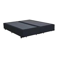 Base Box Queen Bipartido Blindado Suede Preto