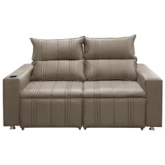 Sofá Retrátil e Reclinável 2 Lugares Madri Suede Bege - Star Confort