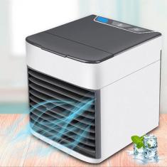 Mini ventilador portátil USB com ar condicionado para ambientes de esc