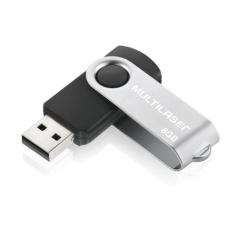 Pen Drive 8GB Twist Preto Multilaser, 8GB