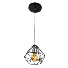 Lustre Pendente Lumin ria Diamante Aramado Preto