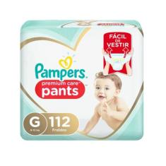 Fralda pampers pants premium g com 112 unidades