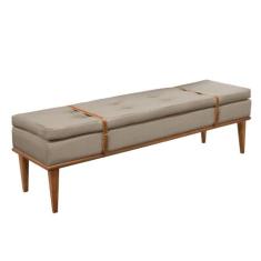 Recamier Londres Luxo Madeira Maciça Castellar Móbile, Linho Bege