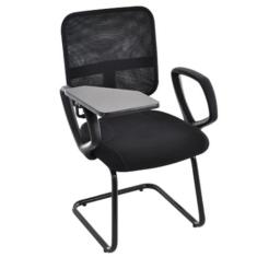 Poltrona Secretária Universitária Linha Tela Mesh Preto - Design Offic
