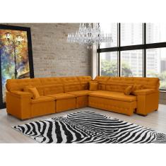 Sofá Magno 3.32x2.57m De Canto, Retrátil E Reclinável - Terra