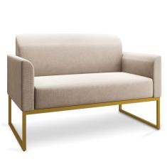 Namoradeira 02 Lugares Linho Areia A27 Dourado