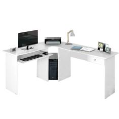 Escrivaninha para Escritório em L 1 Gaveta Max Zanzini Branco Ártico