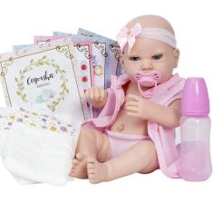 Bebe Reborn Baby Boneca Realista Vinil Siliconado Pode Banho - Cegonha