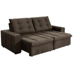 Sofá Retrátil Reclinável 4 Lugares Veludo Joly Bipartido Tallin Plus G