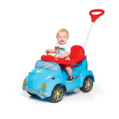 Carrinho De Passeio Infantil 2 Em 1 Passeio E Pedal Fouks Azul Com Buzina - Calesita