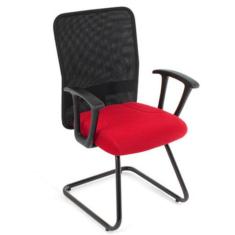 Cadeira Diretor Base Fixa Linha Tela Mesh Vermelho