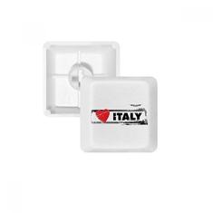 Teclado mecânico I Love Italy Word Love Heart Illustration teclado mecânico PBT Gaming Upgrade Kit