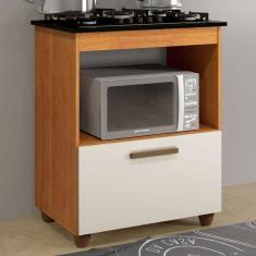 Armário de Cozinha para Cooktop Salvia 1 Porta Nature/Off White - Kaiki Móveis