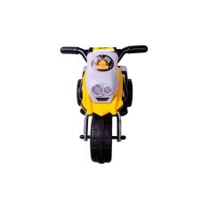 Mini moto elétrica infantil amarela 6v até 30 kilos 2,5km/h 